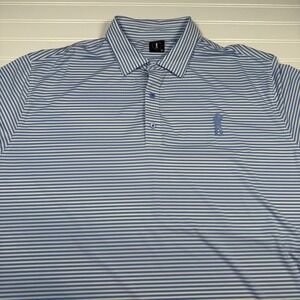 U Suck At‎ Golf Short Sleeve Polo Men's 3XL Blue White Striped GUC